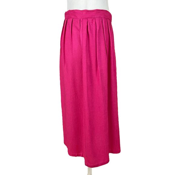 Vintage Russ Pleated Midi Skirt Size 8 (READ) Fuchsia Pink 1 Pocket Made in USA - Picture 4 of 5